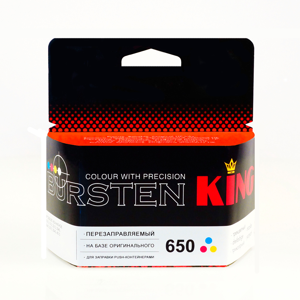  Перезаправляемый картридж BURSTEN KING HP 650 (Tri-colour)