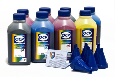 Комплект чернил OCP (BKP 114/115/201, CP 115, MP 117, YP 102, CPL/MPL 118) для принтеров EPSON, 500г х 8