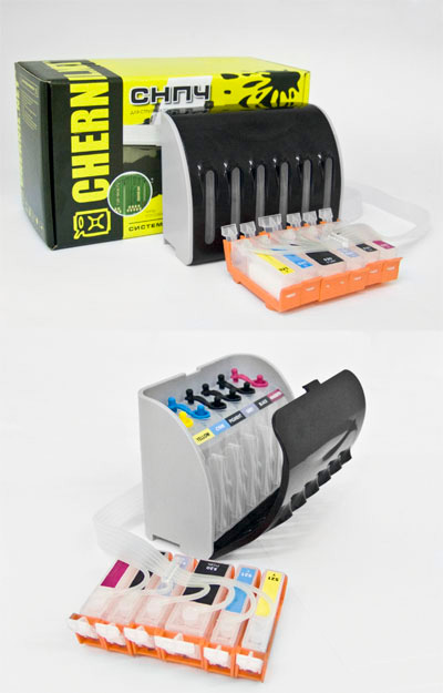 СНПЧ с авточипами для принтеров CANON PIXMA iP4840, iX6540, MG5240, MX894 с внешними донорами D-модели (PGI-425/CLI-426 x 5)