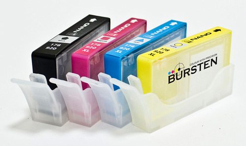 Перезаправляемые нано-картриджи BURSTEN для принтеров и МФУ HP использующих картриджи №920 x 4 шт. с чипами